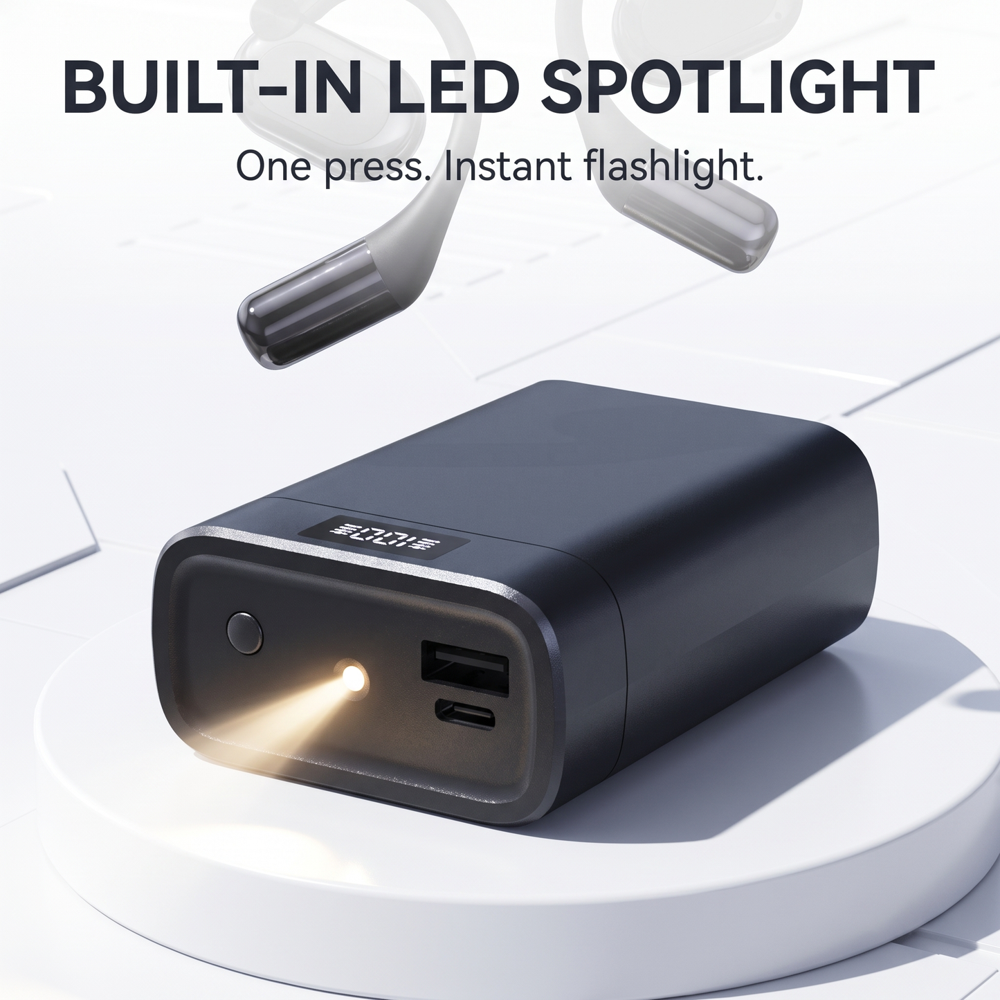 OpenAir built-in LED spotlight - one press instant flashlight